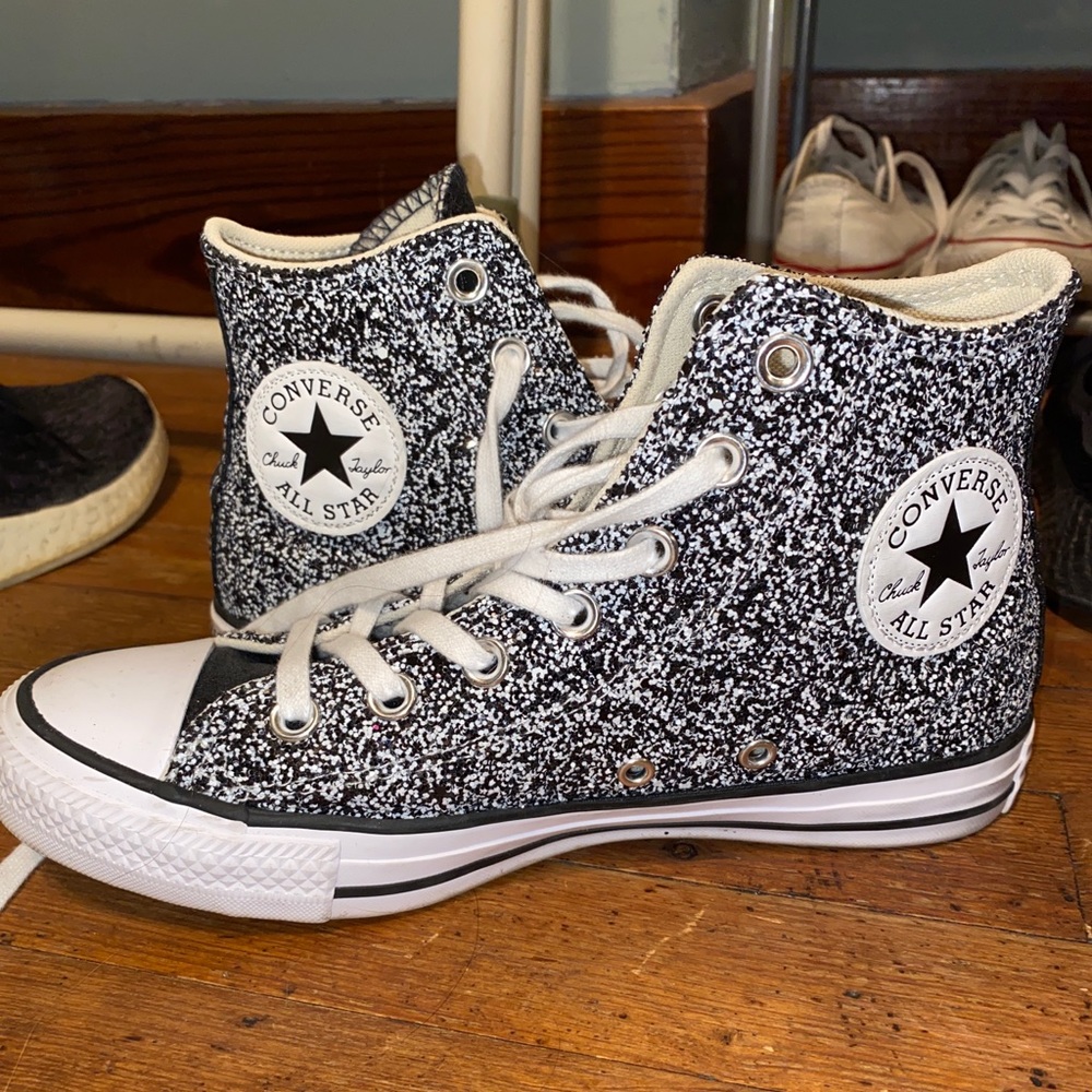 Glitter converse high top shoes